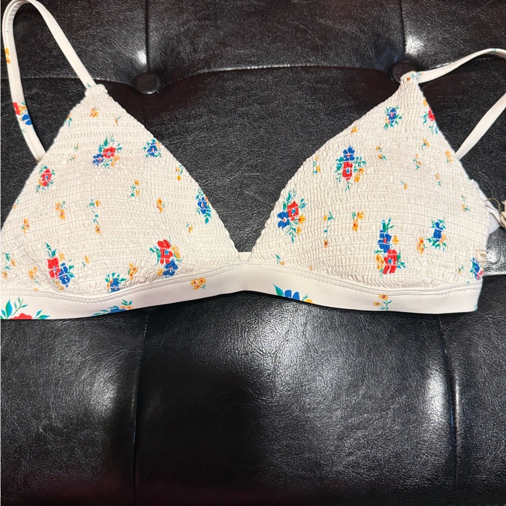Floral Cream Bikini Top